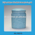 High quality ceramic sugar canister with cock figurine